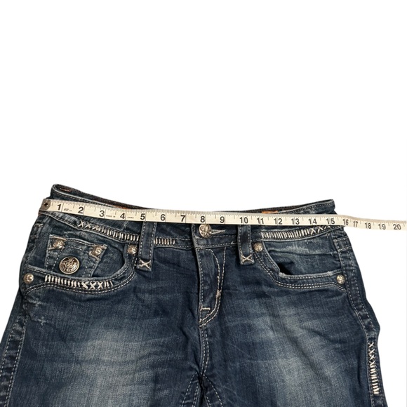 Rock Revival Celine Boot Cut 29 Actual 31 Low Rise Sequins Embellish Denim Jeans - Picture 9 of 11